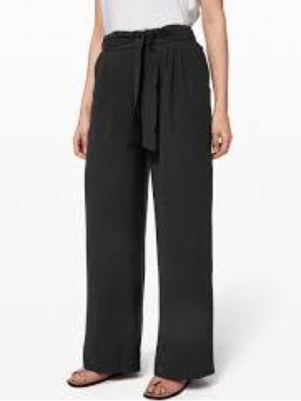lululemon athletica NWOT Noir Pant Woven Black Wide-Leg Tie Waist Pants